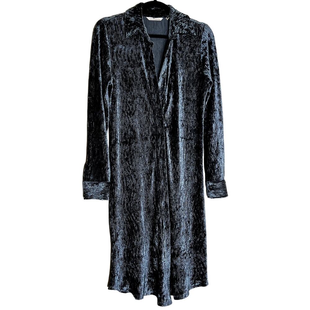 Soft Surroundings Shirt Midi Dress Women Size XS Style #2DA15 Velvet Crinkle